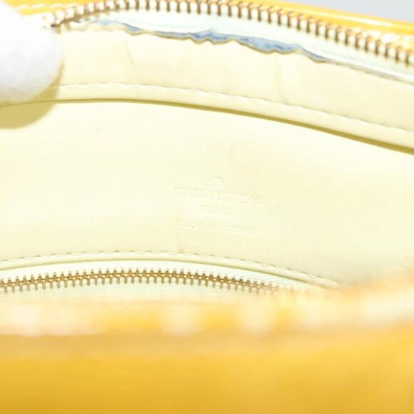 LOUIS VUITTON Monogram Vernis Houston Hand Bag Lime Yellow M91055 LV Auth - Picture 13 of 15